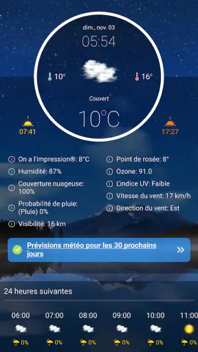 Prévisions météo en temps réel screenshot