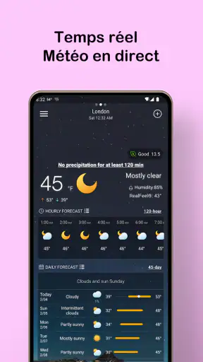 Prévisions météo locales screenshot