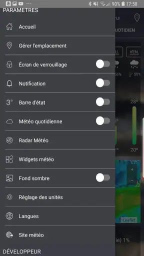 Prévisions météorologiques screenshot
