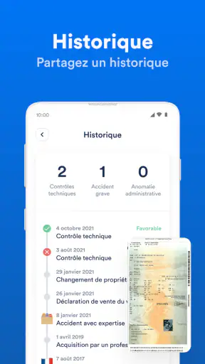 Prix, historique, km, essence screenshot