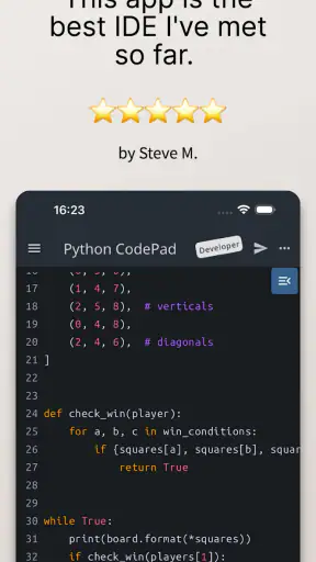 Python Coding Editor & IDE App screenshot