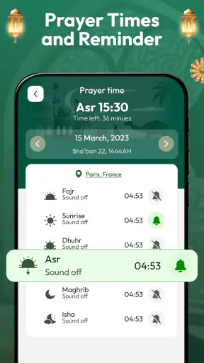 Qibla boussole, Horaire priere screenshot