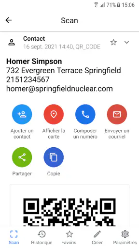 QR Code Scanner (français) screenshot