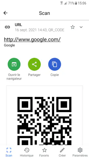 QR Code Scanner (français) screenshot
