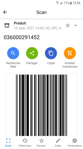 QR Code Scanner (français) screenshot