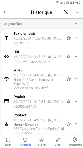 QR Code Scanner (français) screenshot
