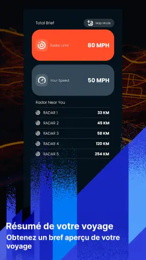 Radar, compteur de vitesse,GPS screenshot