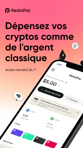 RedotPay Carte Crypto Paiement screenshot