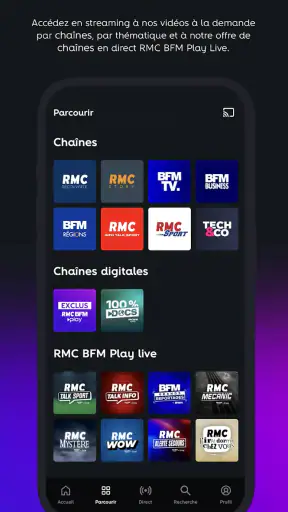 RMC BFM Play – TV live, Replay screenshot