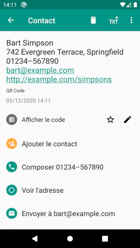 Scanner de codes QR (français) screenshot