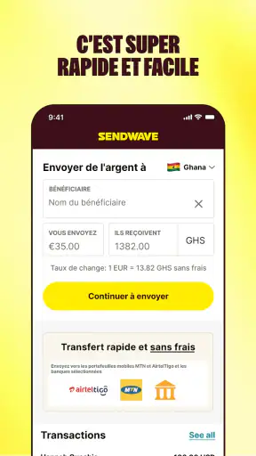 Sendwave-Envoyez de l'argent screenshot