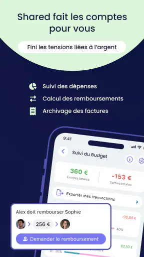 Shared, organisation famille screenshot