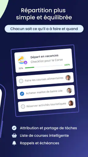 Shared, organisation famille screenshot