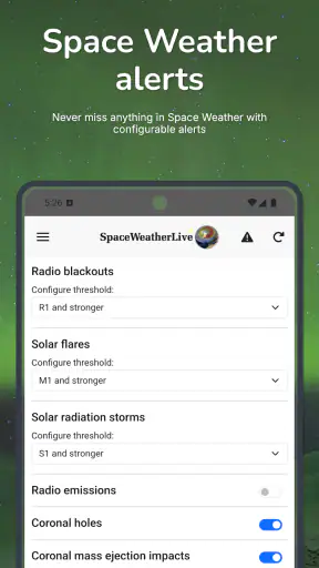 SpaceWeatherLive screenshot