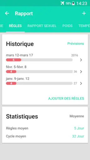 Suivi des règles et ovulation screenshot