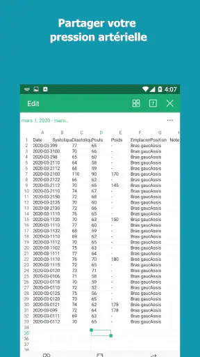 Suivi la pression artérielle screenshot