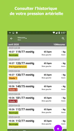 Suivi la pression artérielle screenshot