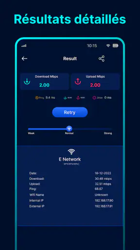 Test Vitesse Wifi – Speedtest screenshot
