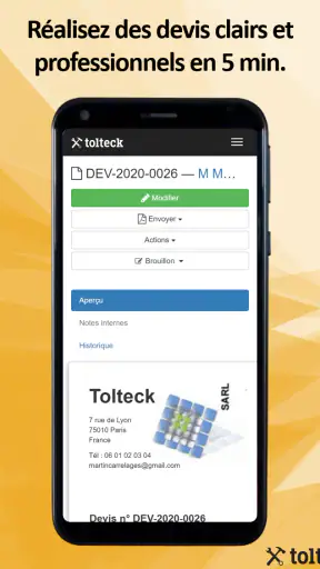 Tolteck : Devis et factures screenshot