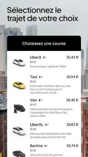 Uber : Commander une course screenshot