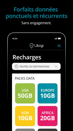 Ubigi : eSIM de voyage & data screenshot