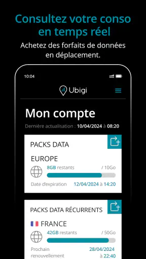 Ubigi : eSIM de voyage & data screenshot