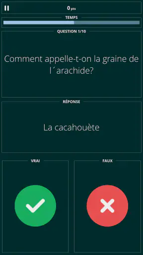Vrai ou Faux Quiz screenshot