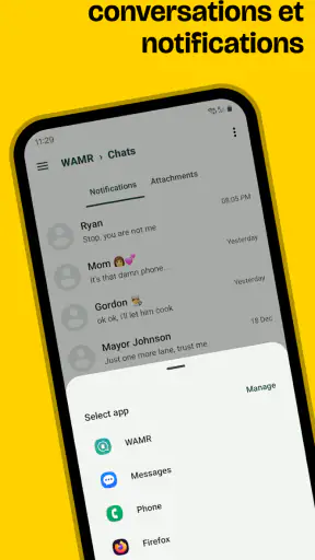 WAMR : messages supprimés screenshot