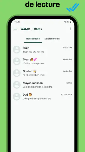 WAMR : messages supprimés screenshot