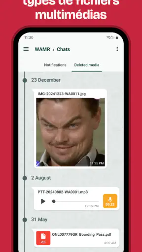 WAMR : messages supprimés screenshot
