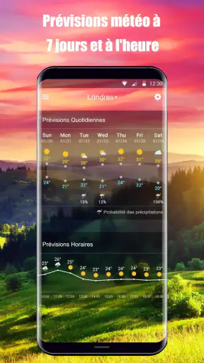 Widget de prévision météo screenshot