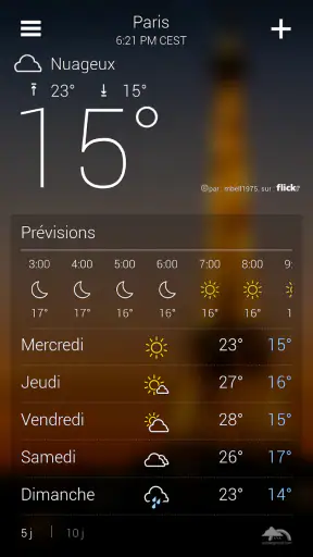 Yahoo Météo screenshot