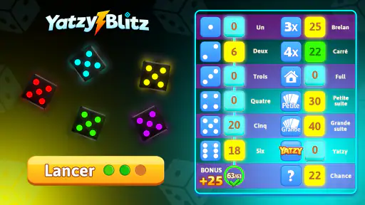 Yatzy Blitz : jeu de dés screenshot