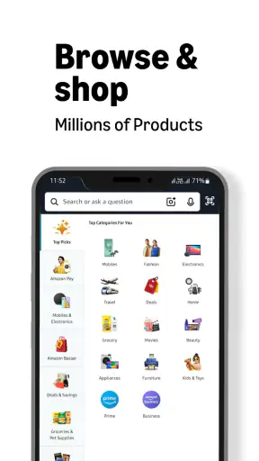 Amazon India Shop, Pay, miniTV screenshot