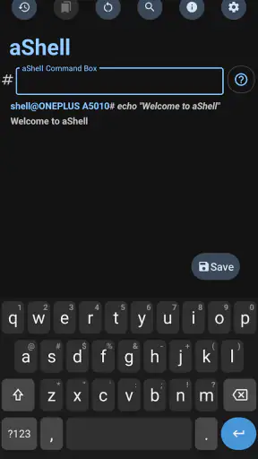 aShell - an ADB shell screenshot