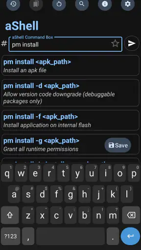 aShell - an ADB shell screenshot