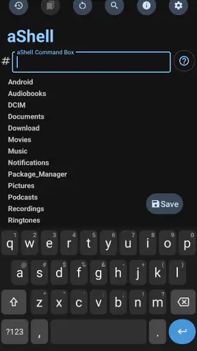 aShell - an ADB shell screenshot