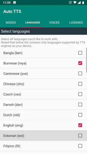 Auto TTS screenshot