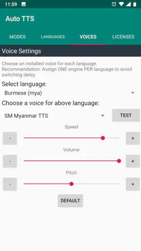 Auto TTS screenshot