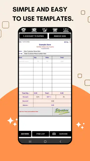 Bill Book Auto Calculate screenshot