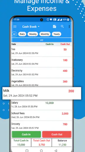 Cash Book- expense manager screenshot