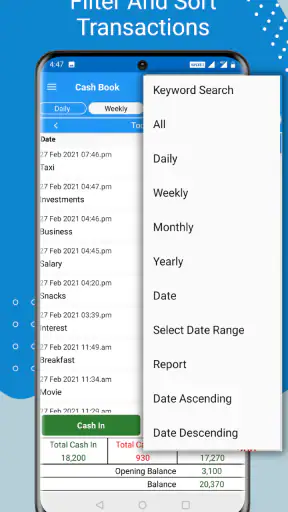 Cash Book- expense manager screenshot