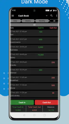 Cash Book- expense manager screenshot