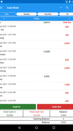 Cash Book- expense manager screenshot