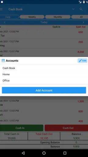 Cash Book- expense manager screenshot