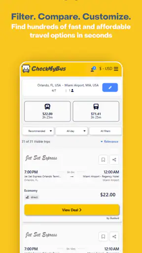 CheckMyBus: Find bus tickets! screenshot