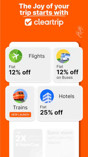 Cleartrip Hotels, Flights, Bus screenshot