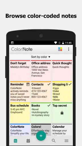 ColorNote नोटपैड नोट्स screenshot