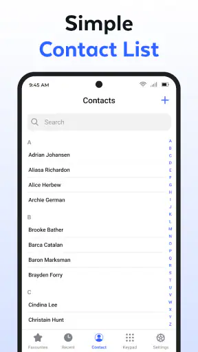 Contacts screenshot