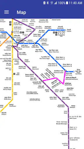 Delhi Metro Nav Fare Route Map screenshot